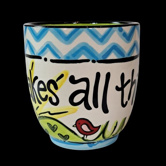 Laura Kirkland For Glory Haus Coffee Mug "He Makes All Things New" Colorful Bird - Picture 2 of 7